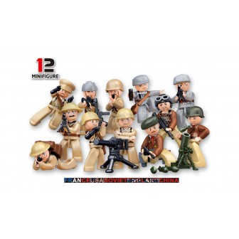 WWII MINIFIGURES 12 UNITS DISPLAY 60 UNITS