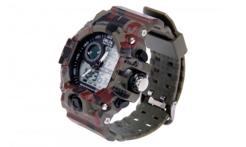 ANALOG AND DIGITAL TACTICAL WATCH CAMO DELTA TACTICS