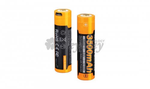 BATTERIE RECHARGEABLE MINI USB 18650 3.6V 3500 MAH FENIX