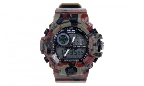 RELOJ TÁCTICO ANALÓGICO Y DIGITAL CAMUFLAJE DELTA TACTICS